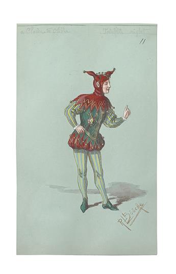 COSTUME / FASHION. Bööcke, R[obert] L. Group of 22 watercolor and gouache studies for William Shakespeares Twelfth Night.